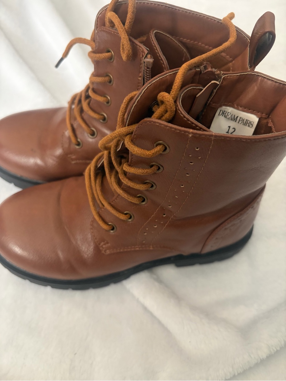 Girls boots with laces and zippers, size 12